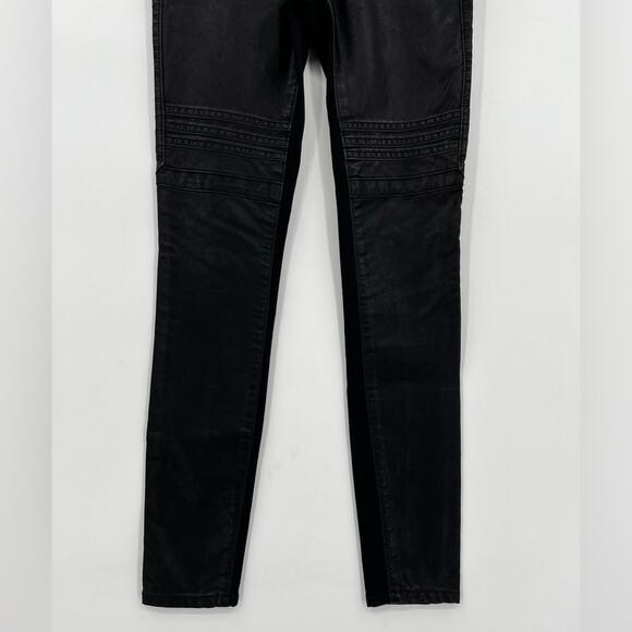 NWT Pilcro and the Letterpress Anthropologie The Stet Faux Leather Moto Pant 25 - Picture 9 of 16